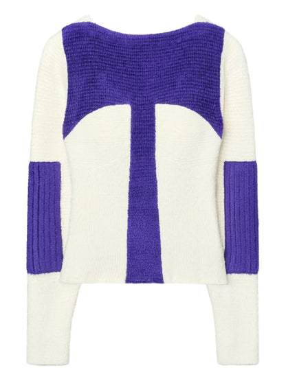 Colour-Block Ribbed Sweater