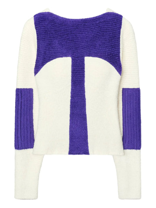 Colour-Block Ribbed Sweater