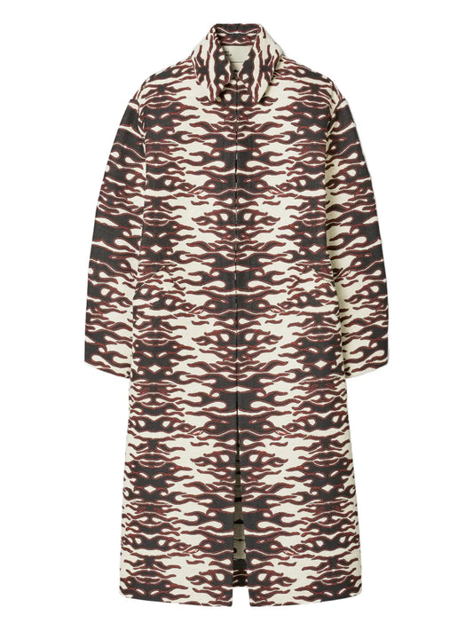 Flame-Jacquard Coat