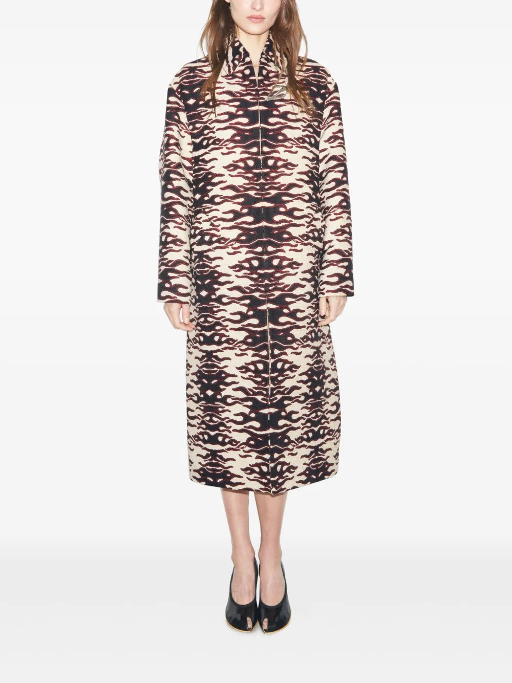 Flame-Jacquard Coat