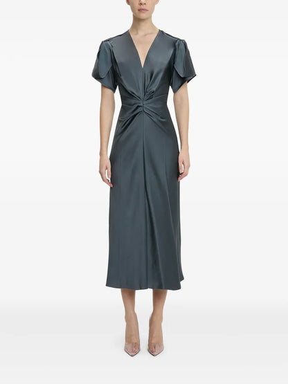 Twisted-Detail Midi Dress