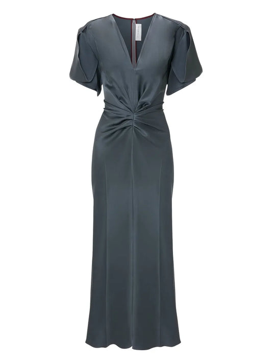 Twisted-Detail Midi Dress