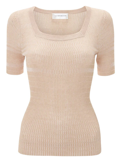 Square-Neck Ribbed Top