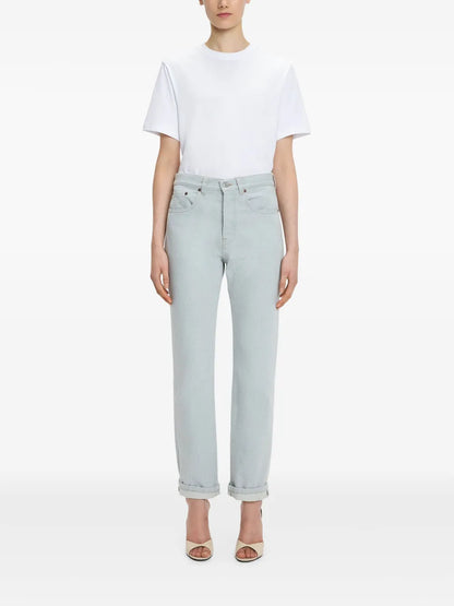 Victoria Rolled-Cuff Straight-Leg Jeans