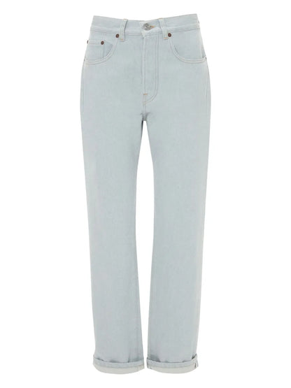 Victoria Rolled-Cuff Straight-Leg Jeans