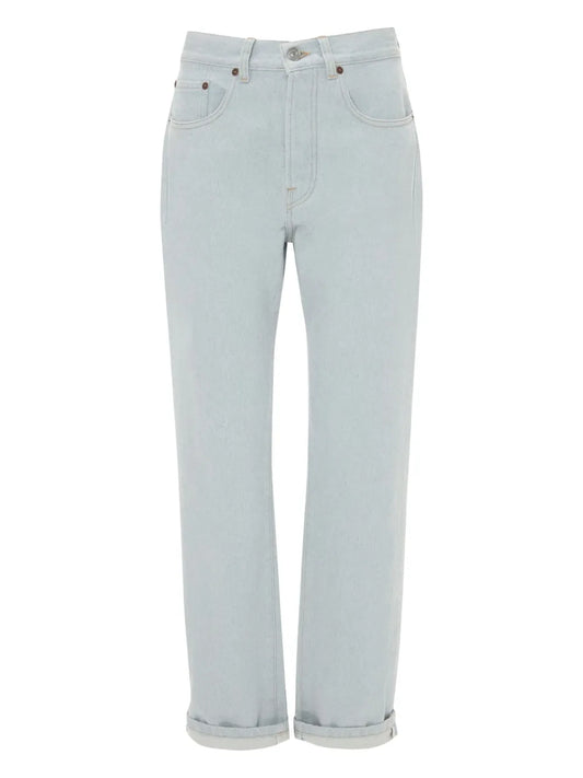 Victoria Rolled-Cuff Straight-Leg Jeans