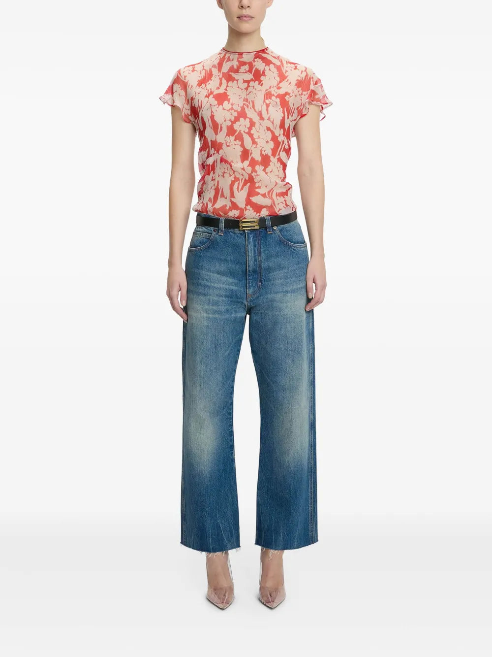 Printed Draped Top