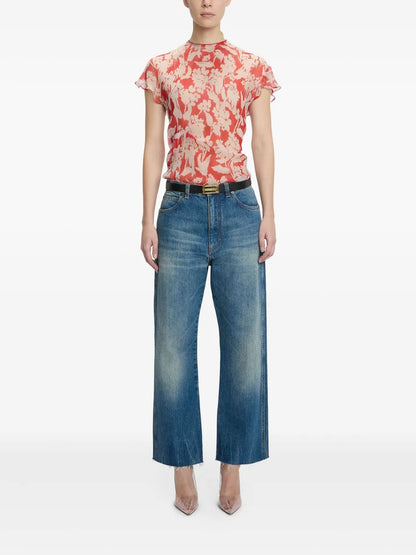 Printed Draped Top