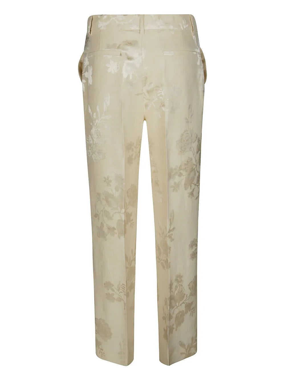 Floral-Motif Straight Trousers