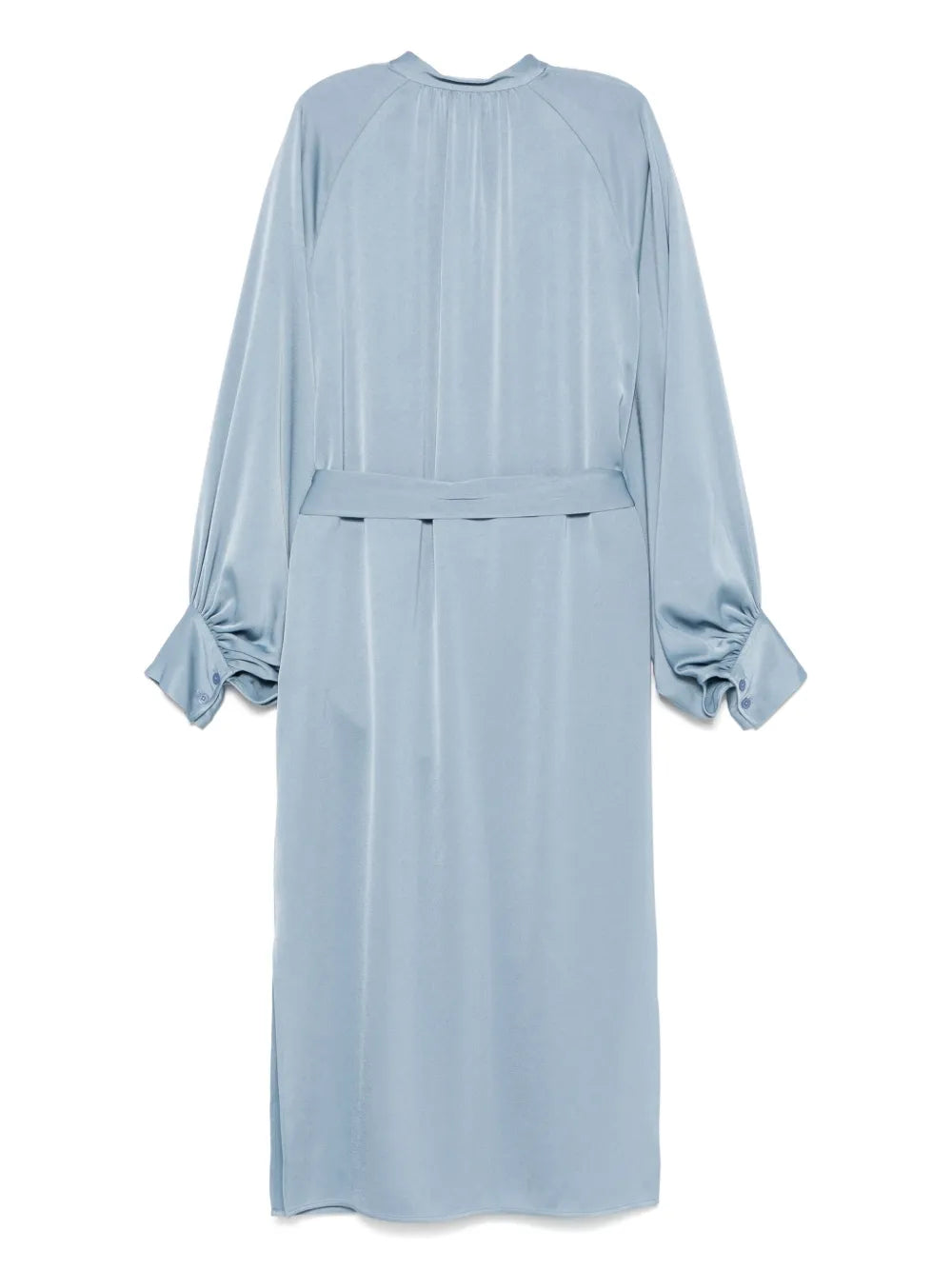 Belted Long-Sleeve Midi Dress