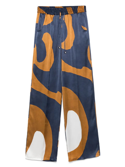Abstract-Print Trousers