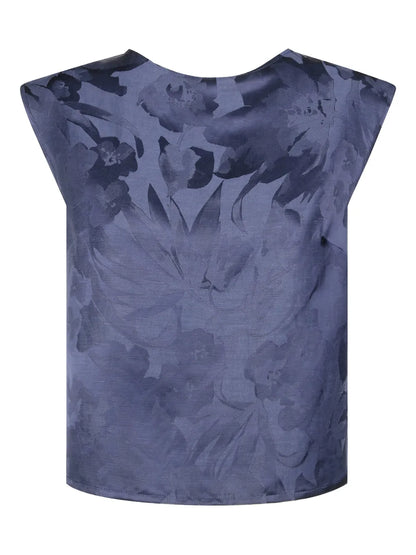 Patterned-Jacquard Blouse