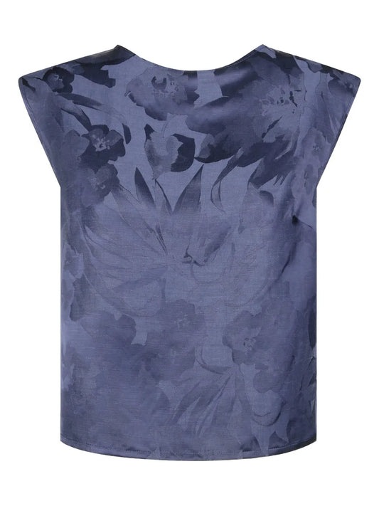 Patterned-Jacquard Blouse