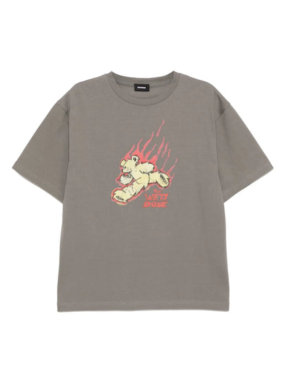 Run Flame Teddy Print T-Shirt