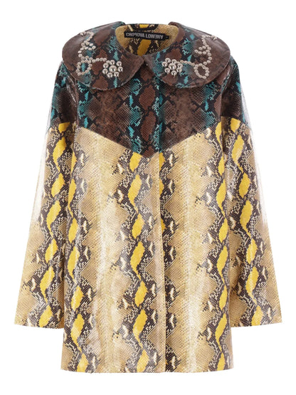 Belle Snake-Print Oversized Jacket