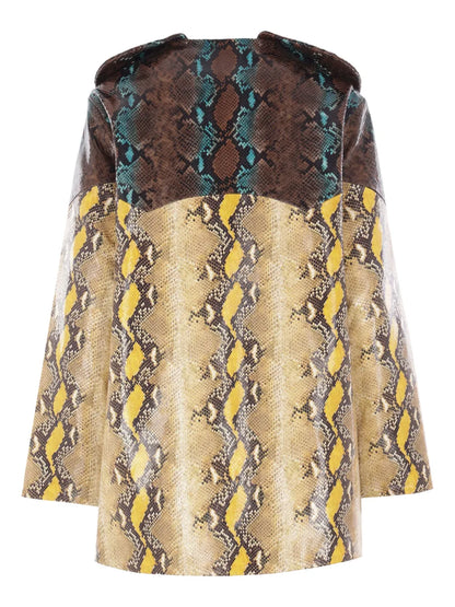 Belle Snake-Print Oversized Jacket