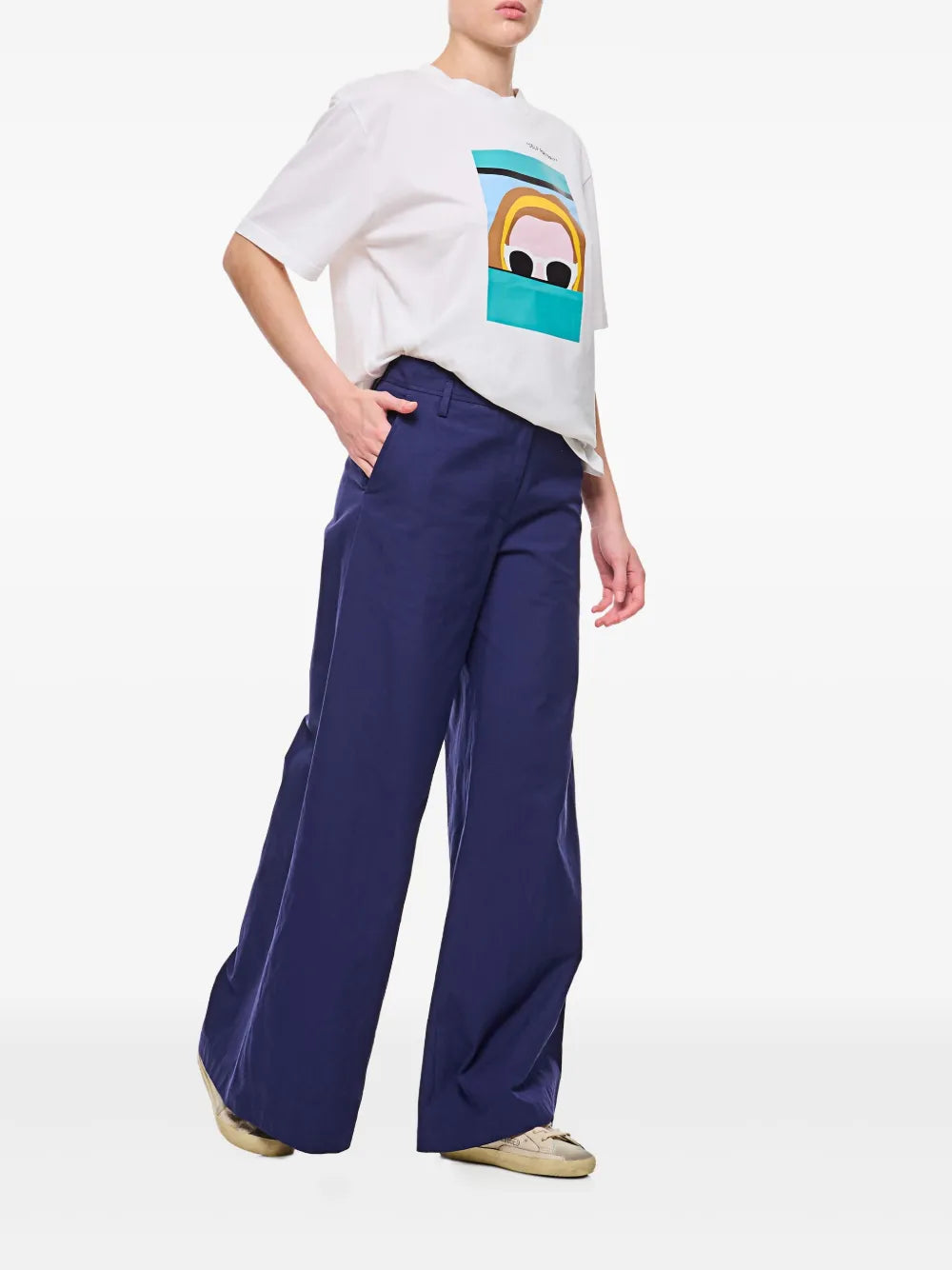 Cotton Wide-Leg Trousers