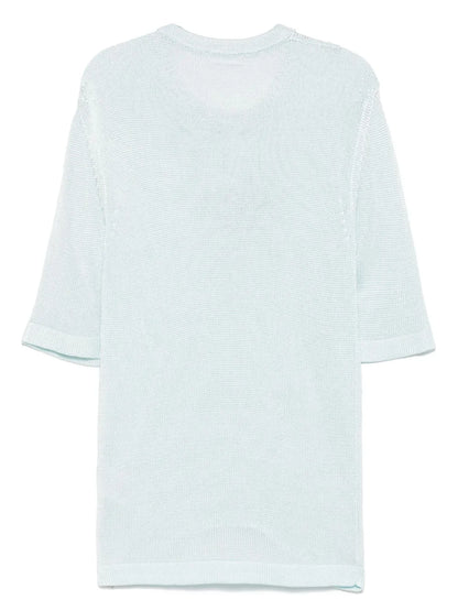 Crochet-Flower Knit T-Shirt