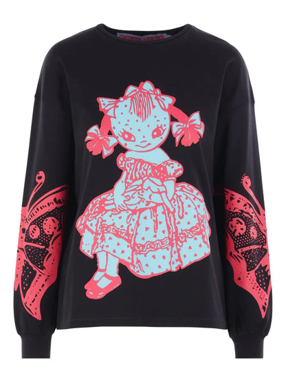 Dotty Graphic-Print Long-Sleeve Top