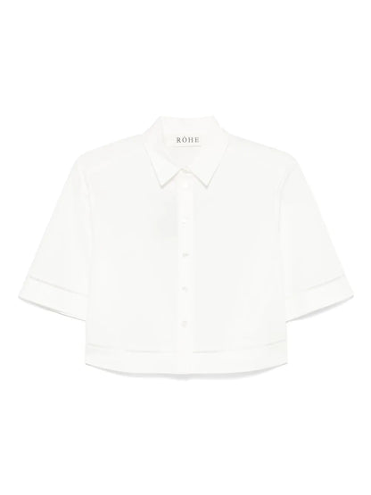 Ladder-Embroidered Poplin Shirt