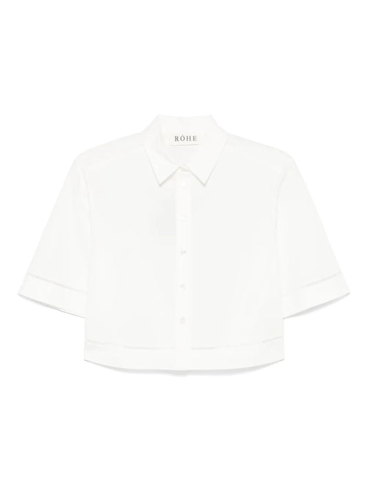 Ladder-Embroidered Poplin Shirt