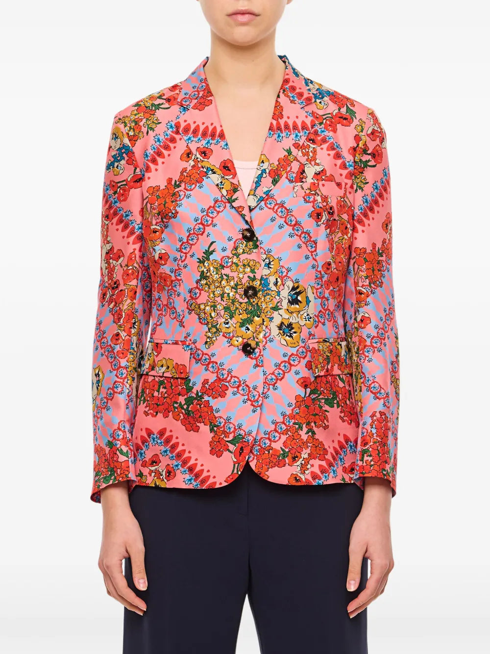 Floral-Print Blazer