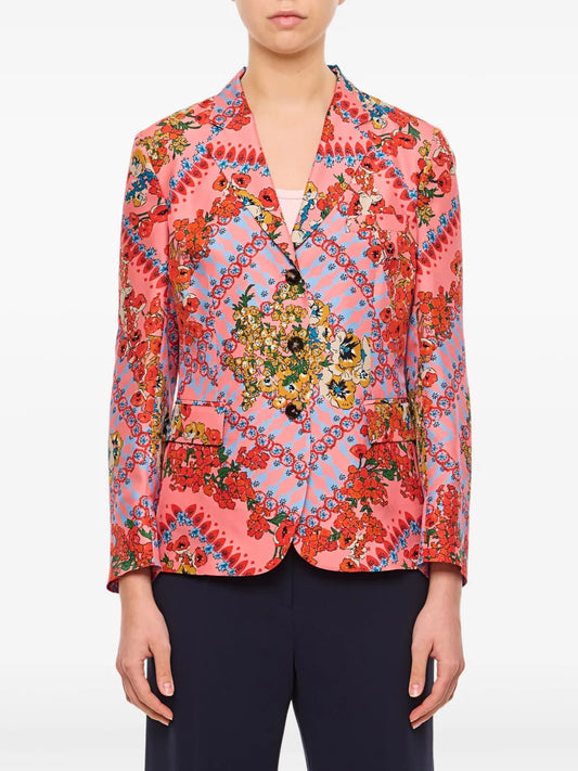 Floral-Print Blazer