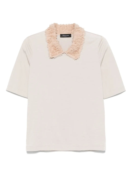Ruffle-Collar T-Shirt