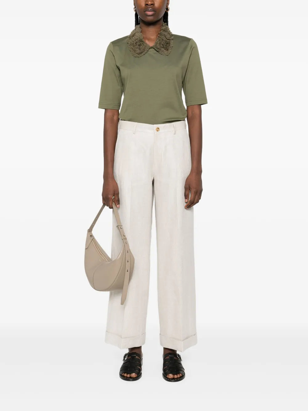 Ruffle-Collar T-Shirt
