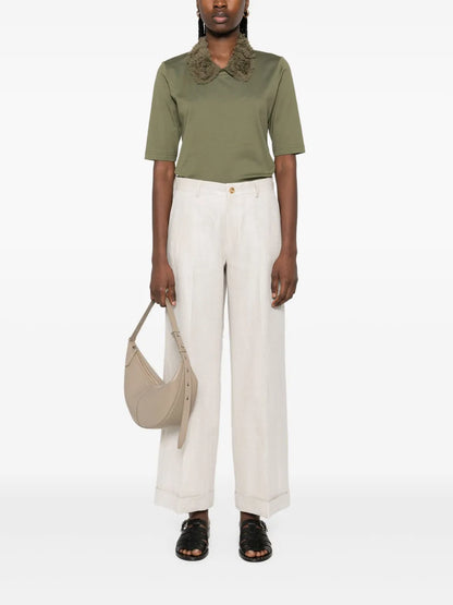 Ruffle-Collar T-Shirt