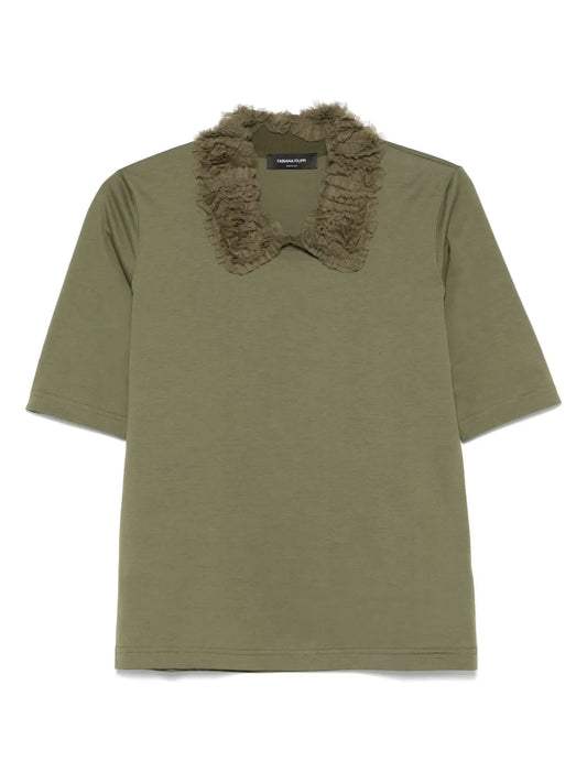 Ruffle-Collar T-Shirt
