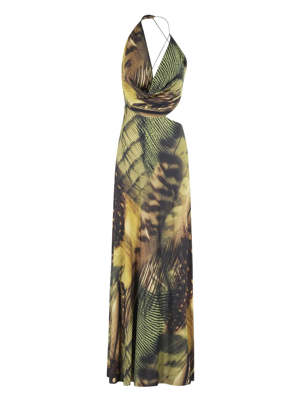 Draped Halterneck Maxi Dress