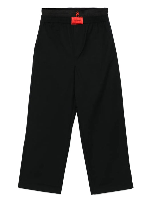 Embroidered-Flames Trousers
