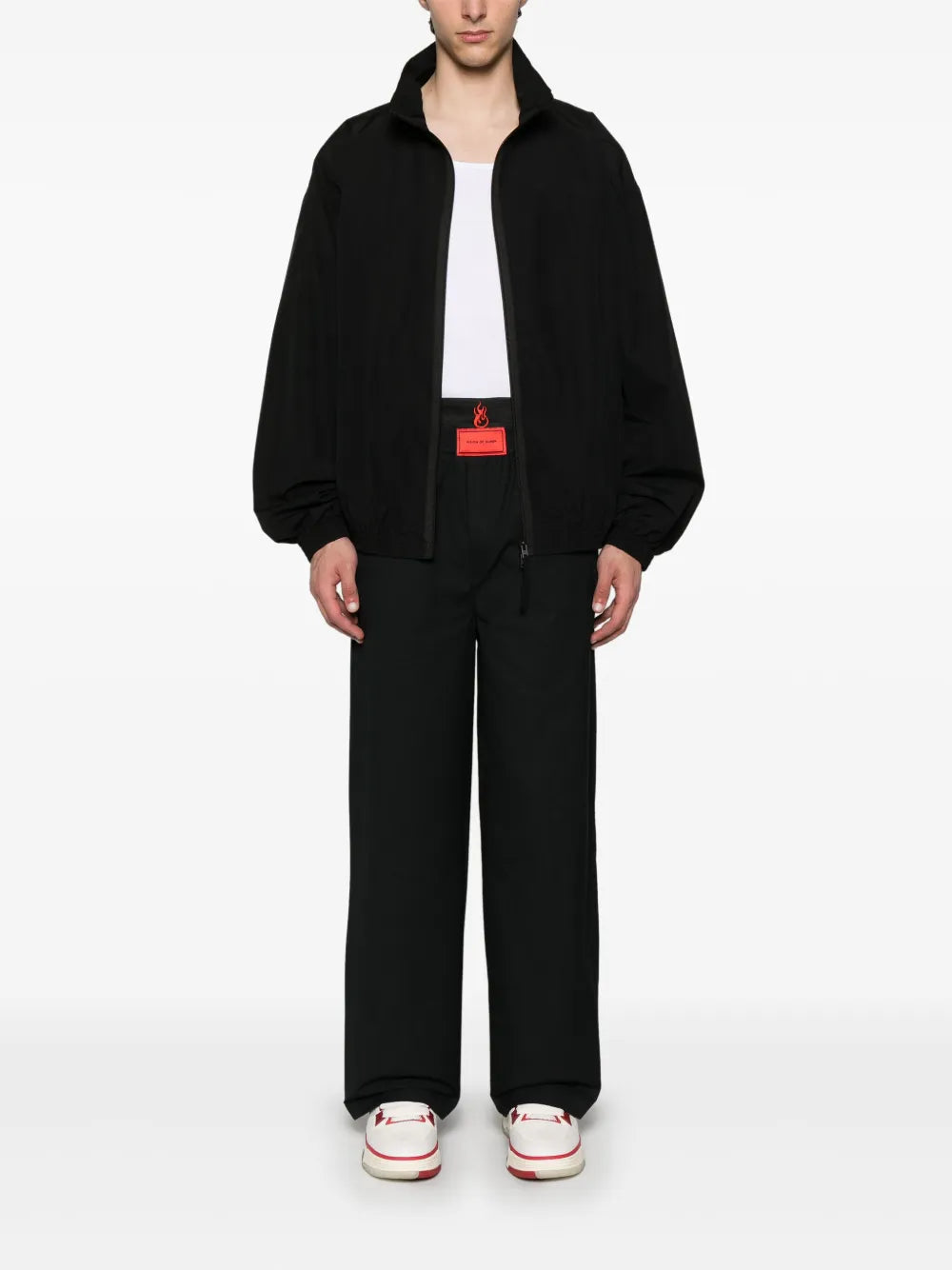 Embroidered-Flames Trousers