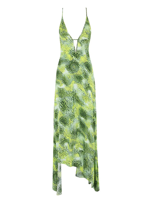 Asymmetric-Hem Slip Dress