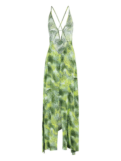 Asymmetric-Hem Slip Dress