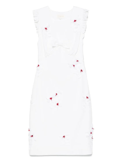 Floral Appliqué Mini Dress