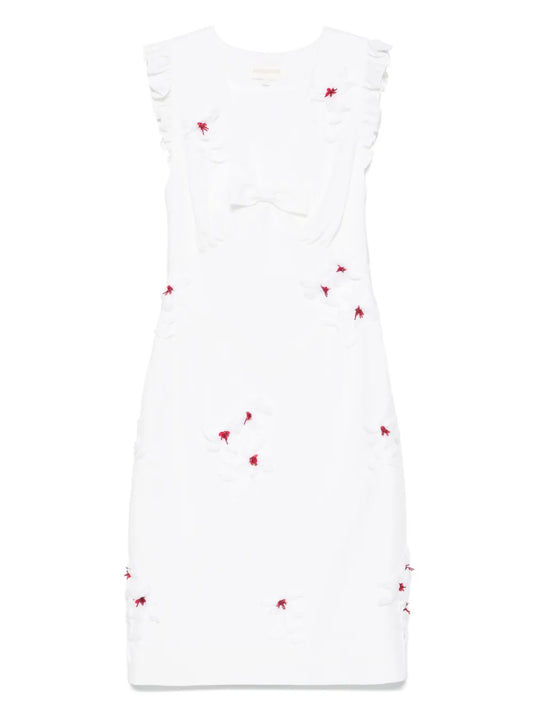 Floral Appliqué Mini Dress