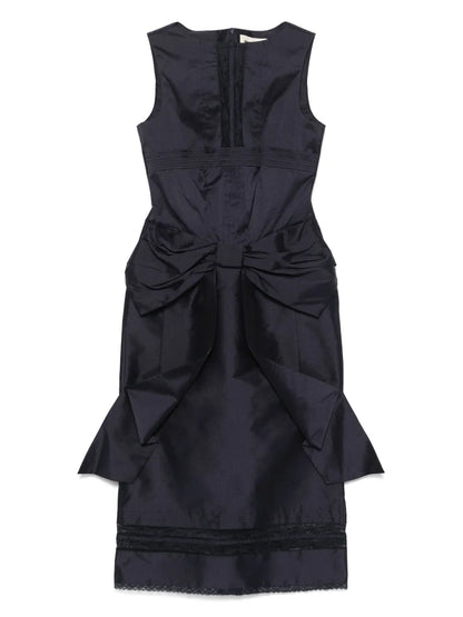 Bow-Embellished Midi Dress