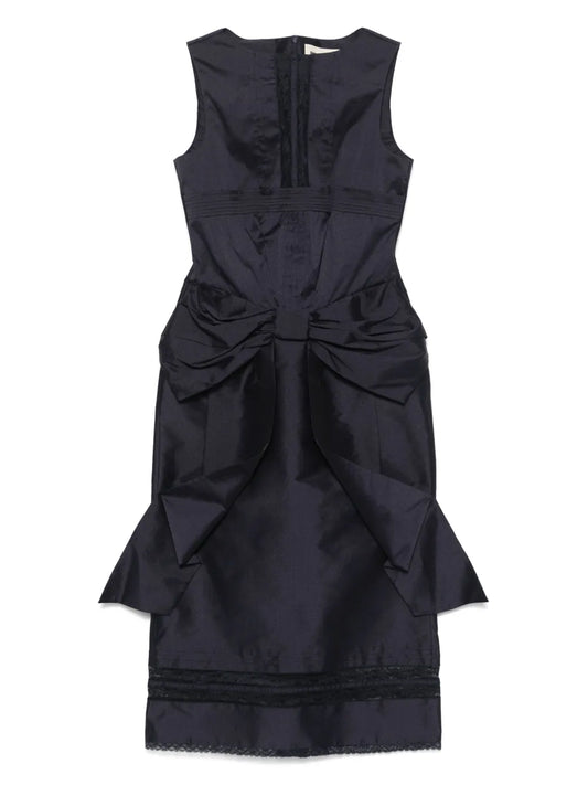 Bow-Embellished Midi Dress
