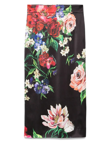 Floral-Print Midi Skirt