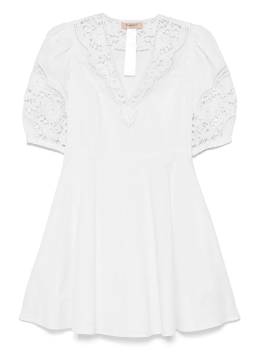 Broderie-Anglaise Poplin Mini Dress