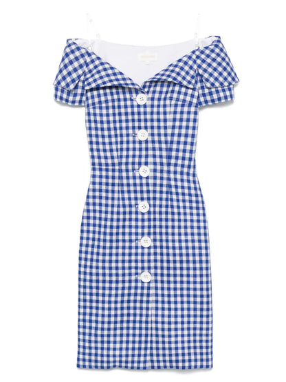 Gingham Check-Print Mini Dress