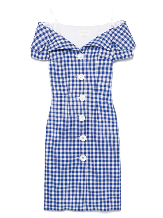Gingham Check-Print Mini Dress