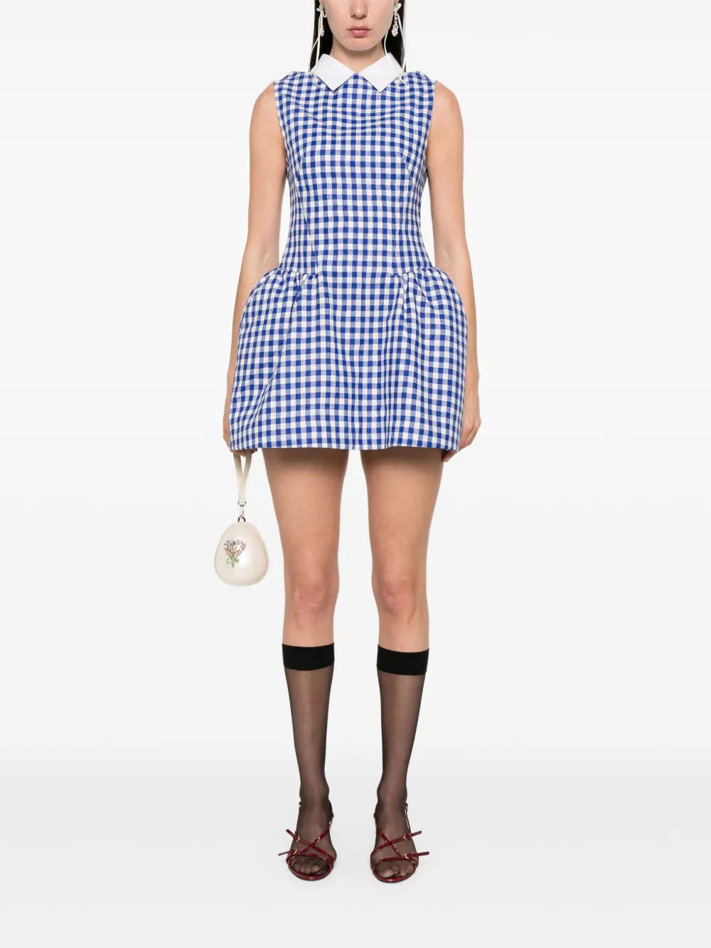 Gingham Check-Print Mini Dress