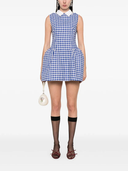 Gingham Check-Print Mini Dress