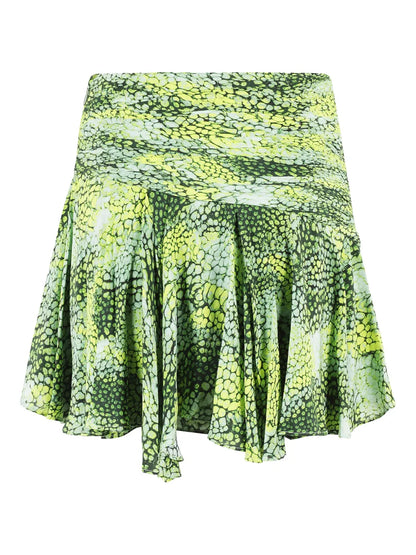 Asymmetric-Ruffle Mini Skirt