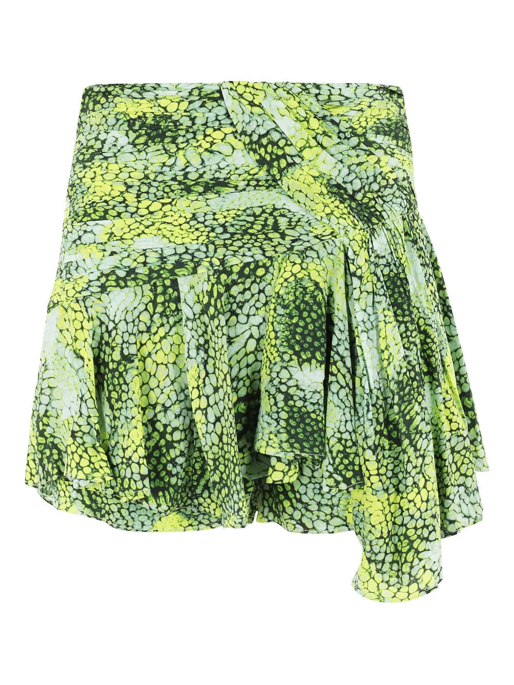 Asymmetric-Ruffle Mini Skirt