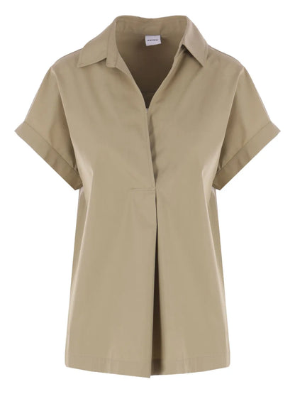 Pleat-Back Short-Sleeve Shirt