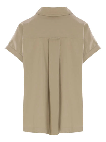 Pleat-Back Short-Sleeve Shirt